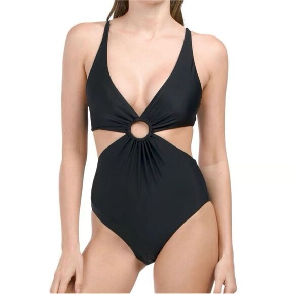 Onia Marisol O-Ring Cutout One Piece Swimsuit Black Size Large - Picture 1 of 10